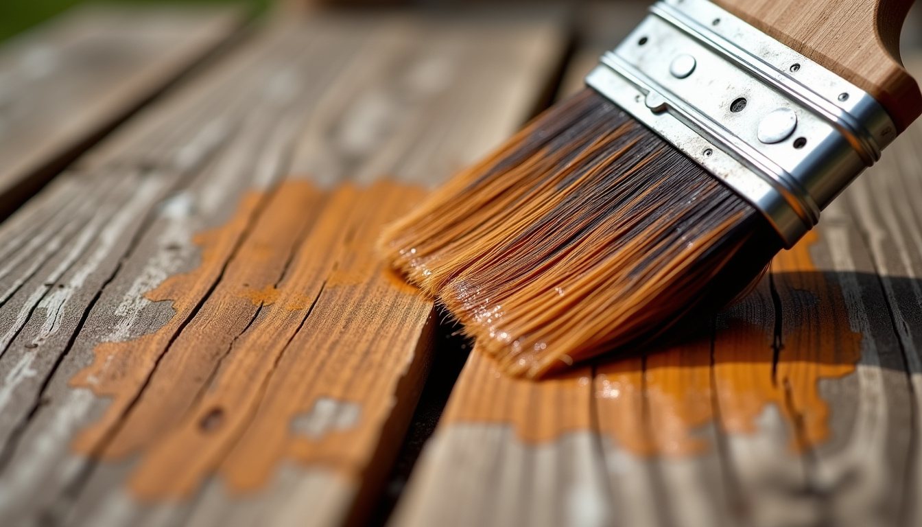 Treating and staining timber